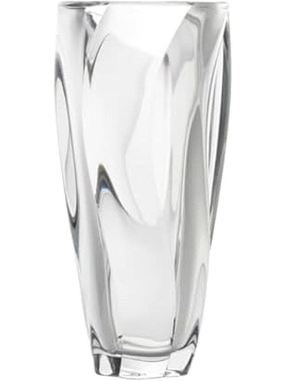 Elegant 12-Inch Clear Crystal Flower Vase - Stunning Home Decor Accent